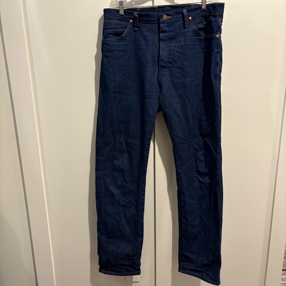 Wrangler Cowboy Cut 13MWZ Jeans Men's 36x34 Dark Wash Blue - Picture 5 of 12